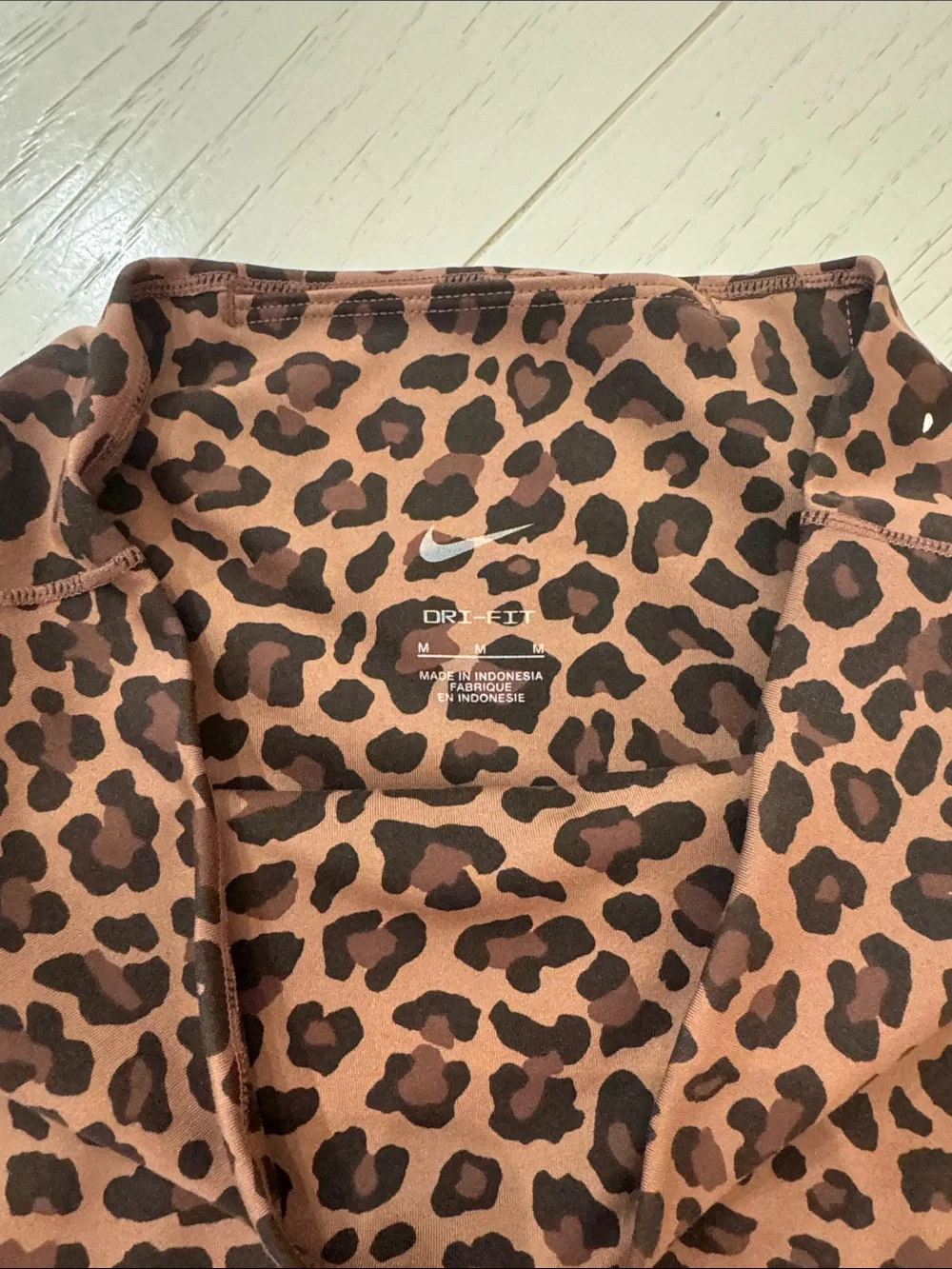 Nike Brown and Black Leopard Print Bike Shorts - Picture 2 of 4